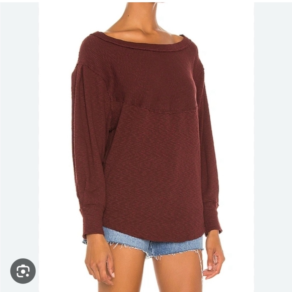 Free People Burgundy Sweater